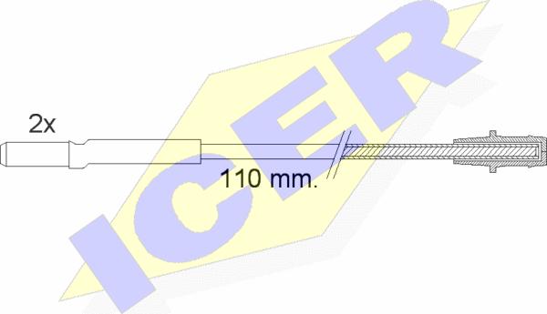 Icer 610016 E C - Сигнализатор, износ тормозных колодок avtokuzovplus.com.ua