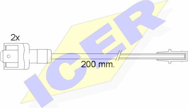 Icer 610117 E C - Сигнализатор, износ тормозных колодок autodnr.net