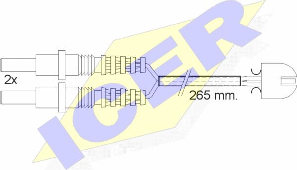 Icer 610169 E C - Сигналізатор, знос гальмівних колодок autocars.com.ua