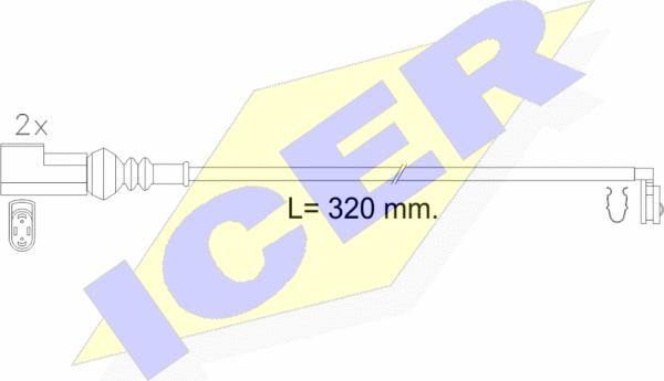 Icer 610223 E C - Сигналізатор, знос гальмівних колодок autocars.com.ua