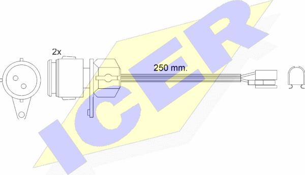 Icer 610237 E C - Сигнализатор, износ тормозных колодок avtokuzovplus.com.ua