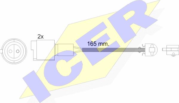 Icer 610238 E C - Сигнализатор, износ тормозных колодок avtokuzovplus.com.ua