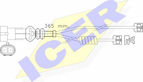 Icer 610301 E C - Сигналізатор, знос гальмівних колодок autocars.com.ua