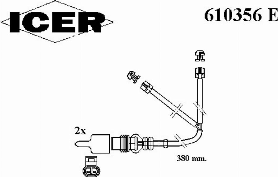 Icer 610356 E - Сигнализатор, износ тормозных колодок autodnr.net