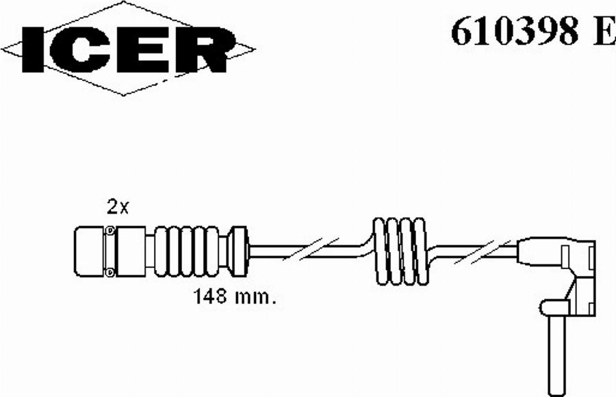 Icer 610398E - Сигнализатор, износ тормозных колодок autodnr.net