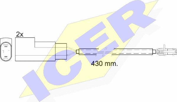 Icer 610413 E C - Сигналізатор, знос гальмівних колодок autocars.com.ua