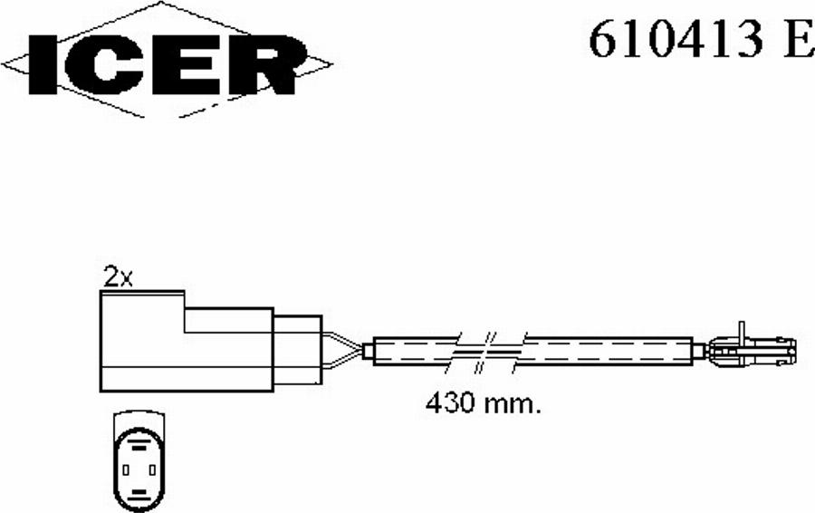 Icer 610413E - Сигнализатор, износ тормозных колодок autodnr.net