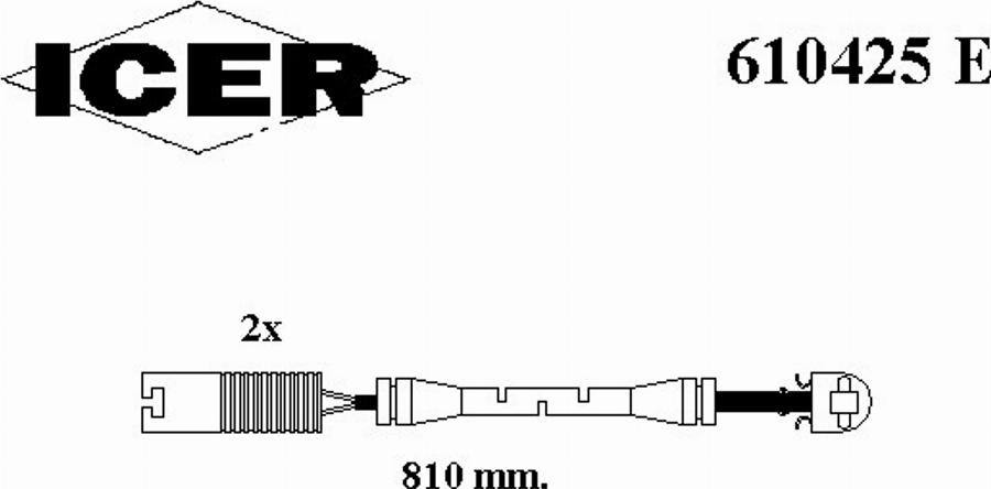 Icer 610425 E - Сигнализатор, износ тормозных колодок avtokuzovplus.com.ua