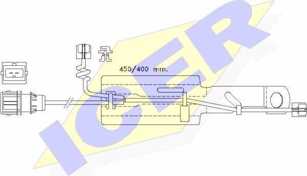 Icer 610430 E C - Сигналізатор, знос гальмівних колодок autocars.com.ua