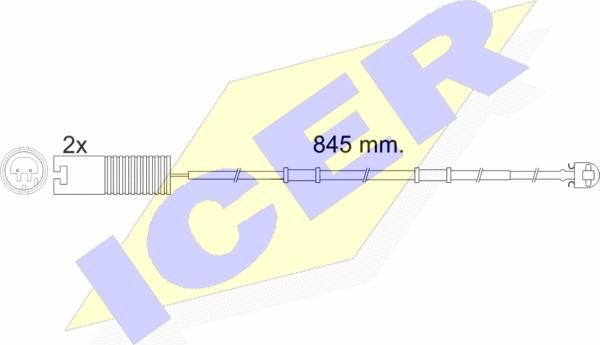 Icer 610448 E C - Сигналізатор, знос гальмівних колодок autocars.com.ua