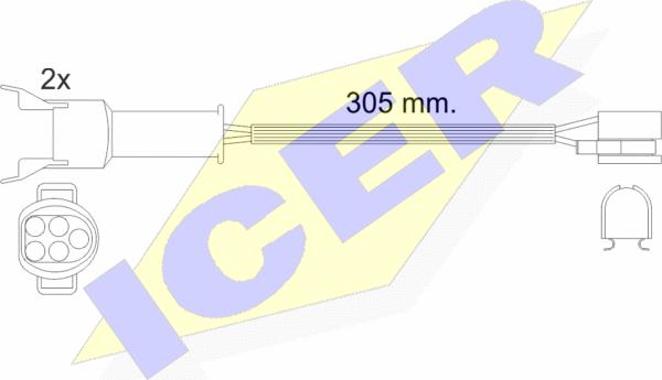 Icer 610449 E C - Сигналізатор, знос гальмівних колодок autocars.com.ua