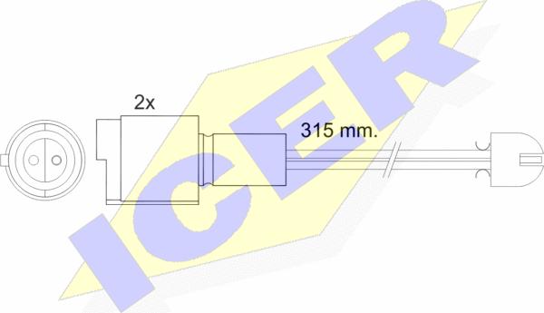 Icer 610455 E C - Сигналізатор, знос гальмівних колодок autocars.com.ua