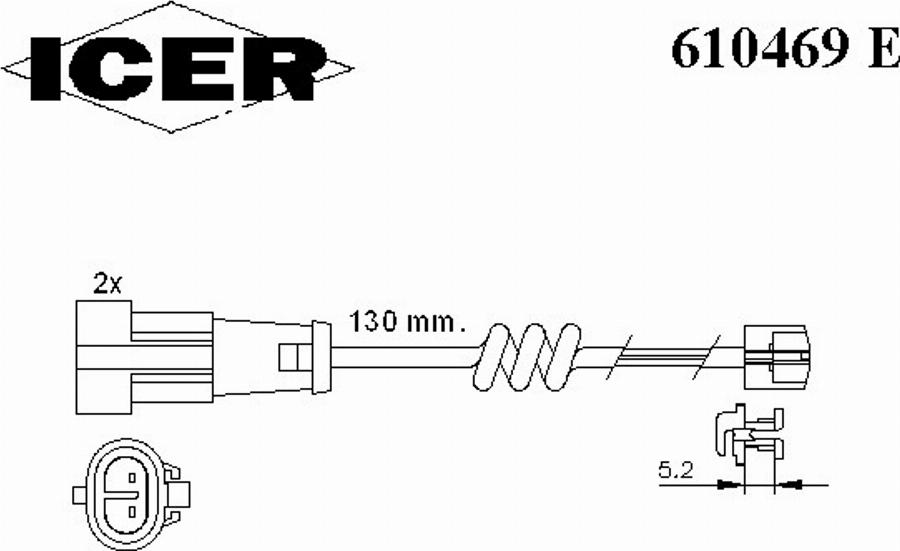 Icer 610469E - Сигнализатор, износ тормозных колодок autodnr.net