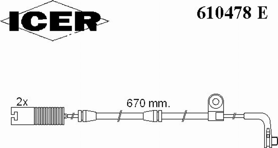 Icer 610478 E - Сигнализатор, износ тормозных колодок autodnr.net