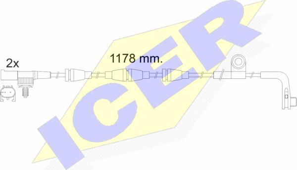 Icer 610481 E C - Сигналізатор, знос гальмівних колодок autocars.com.ua