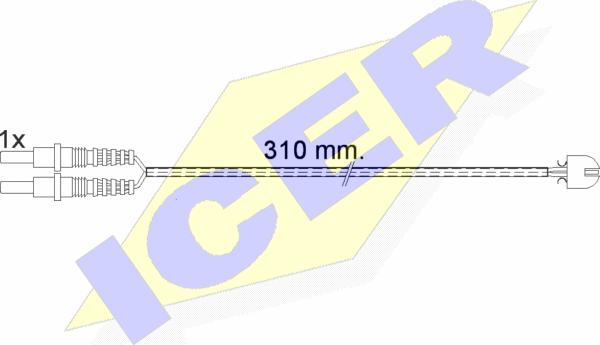 Icer 610496 E C - Сигналізатор, знос гальмівних колодок autocars.com.ua