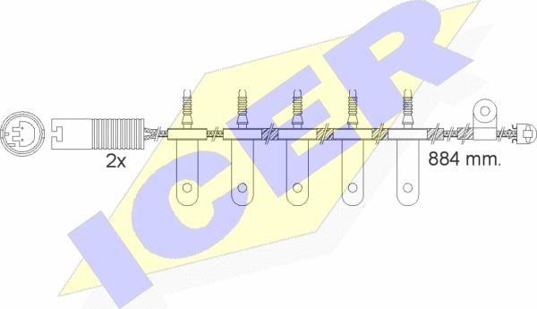 Icer 610500 E C - Сигналізатор, знос гальмівних колодок autocars.com.ua