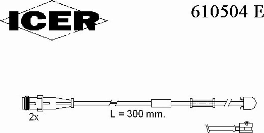 Icer 610504E - Сигнализатор, износ тормозных колодок autodnr.net