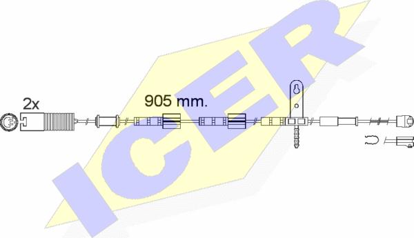 Icer 610543 E C - Сигналізатор, знос гальмівних колодок autocars.com.ua