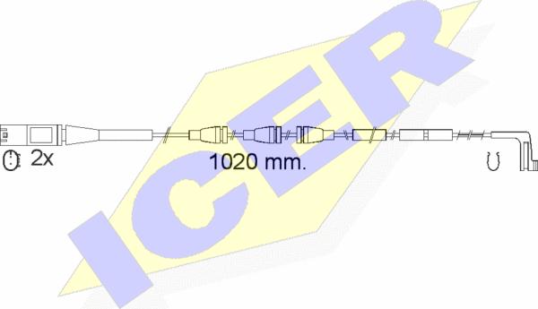 Icer 610555 E C - Сигнализатор, износ тормозных колодок avtokuzovplus.com.ua