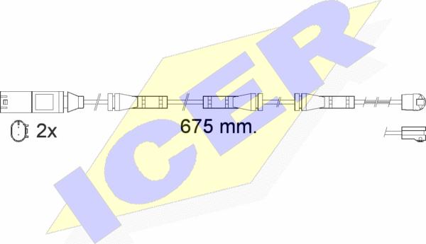 Icer 610561 E C - Сигнализатор, износ тормозных колодок avtokuzovplus.com.ua