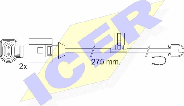 Icer 610565 E C - Сигналізатор, знос гальмівних колодок autocars.com.ua