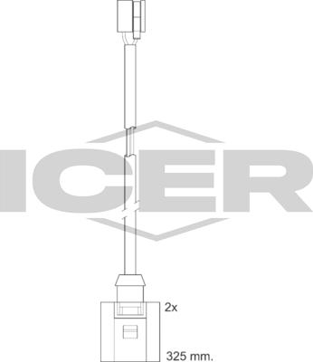 Icer 610725 E C - Сигналізатор, знос гальмівних колодок autocars.com.ua