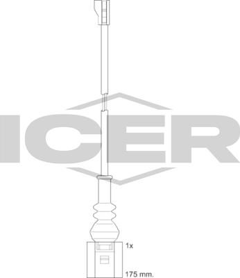 Icer 610733 E C - Сигналізатор, знос гальмівних колодок autocars.com.ua