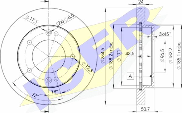 Icer 78BD0008-2 - Тормозной диск avtokuzovplus.com.ua