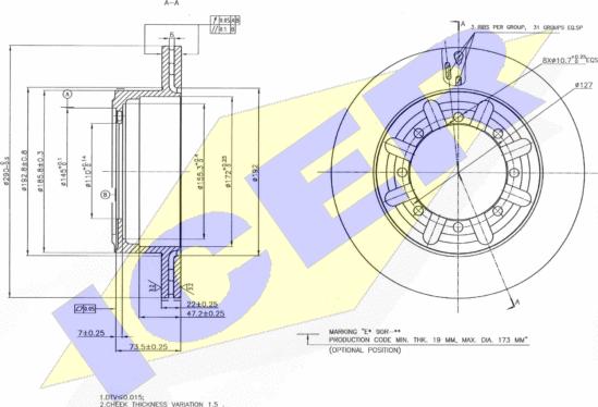 Icer 78BD0017-1 - Тормозной диск avtokuzovplus.com.ua