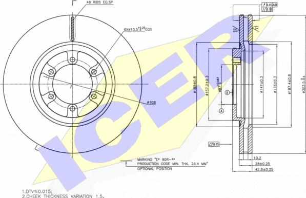 Icer 78BD0030-2 - Тормозной диск autodnr.net