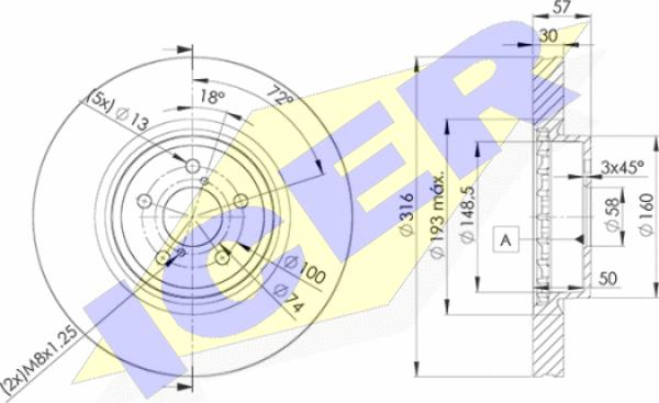 Icer 78BD0035-2 - Тормозной диск avtokuzovplus.com.ua