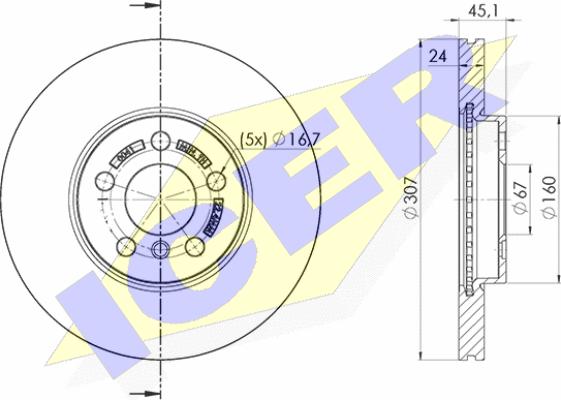 Icer 78BD0041-2 - Тормозной диск avtokuzovplus.com.ua