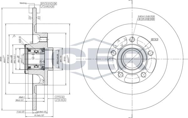 Icer 78BD0042-1 - Тормозной диск avtokuzovplus.com.ua