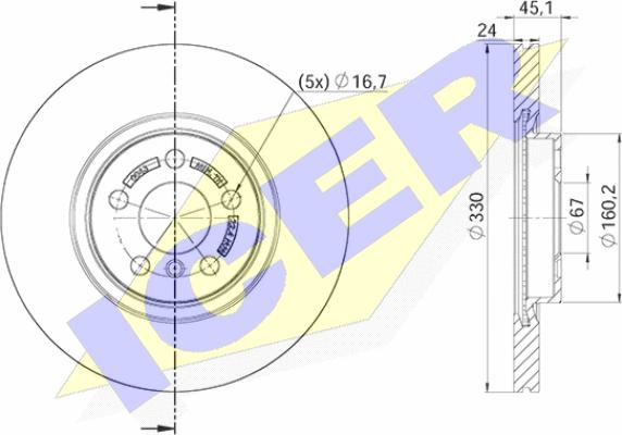 Icer 78BD0043-2 - Гальмівний диск autocars.com.ua