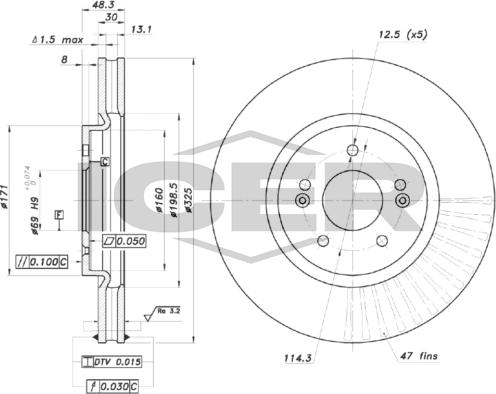 Icer 78BD0071-1 - Гальмівний диск autocars.com.ua