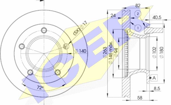 Icer 78BD0180-1 - Тормозной диск avtokuzovplus.com.ua