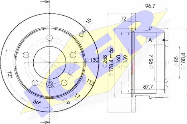 Icer 78BD0184-1 - Гальмівний диск autocars.com.ua