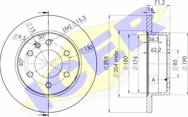 Icer 78BD0191-2 - Тормозной диск avtokuzovplus.com.ua