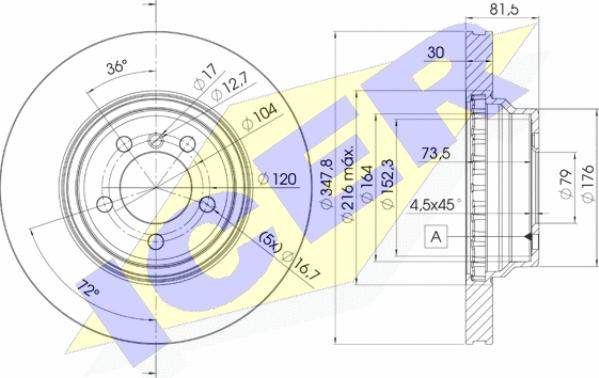 Icer 78BD0267-2 - Тормозной диск avtokuzovplus.com.ua