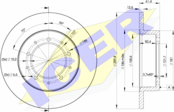 Icer 78BD0461-2 - Тормозной диск avtokuzovplus.com.ua