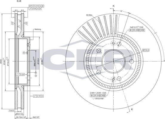 Icer 78BD0586-2 - Тормозной диск avtokuzovplus.com.ua