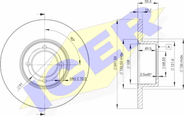 Icer 78BD0751-2 - Тормозной диск avtokuzovplus.com.ua