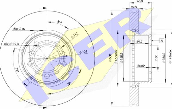 Icer 78BD0805-2 - Тормозной диск avtokuzovplus.com.ua