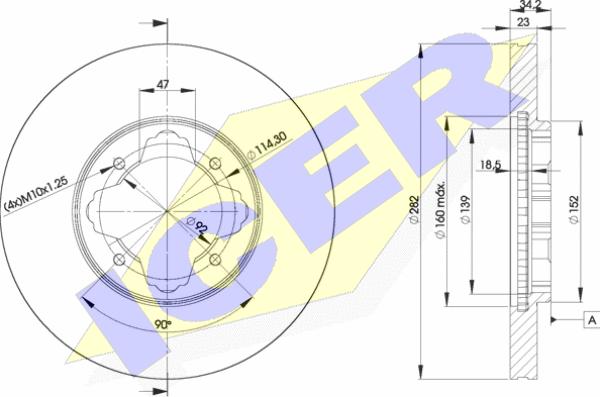 Icer 78BD0837-2 - Тормозной диск avtokuzovplus.com.ua