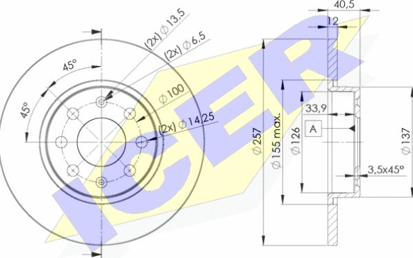 Icer 78BD0918-2 - Гальмівний диск autocars.com.ua