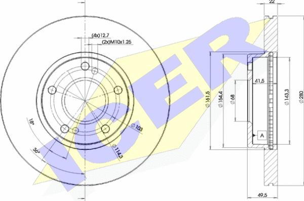 Icer 78BD1057-2 - Тормозной диск avtokuzovplus.com.ua