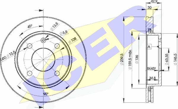 Icer 78BD1064-2 - Тормозной диск avtokuzovplus.com.ua