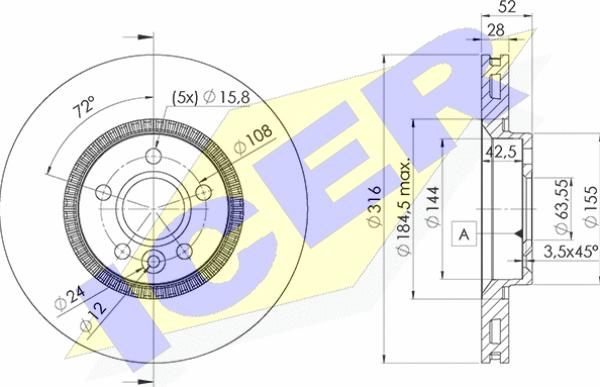 Icer 78BD1181-2 - Тормозной диск avtokuzovplus.com.ua