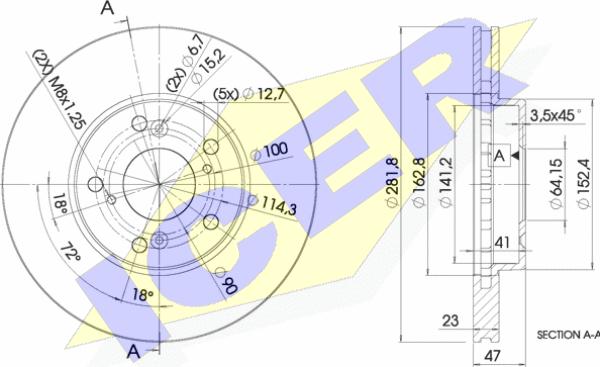 Icer 78BD1257-2 - Гальмівний диск autocars.com.ua